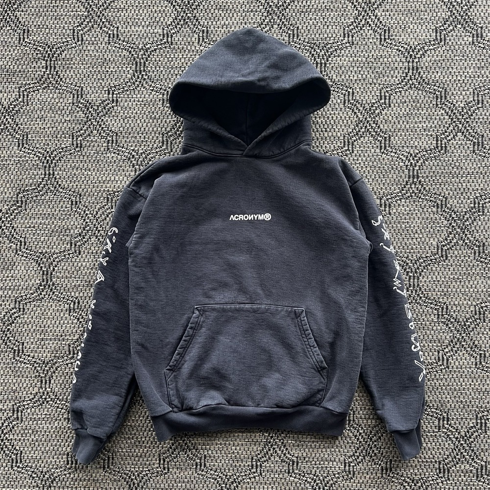 Acronym ROG Sweatshirt Men's Small Black Faded Hoodie Republic of Gamers FIS9-RS